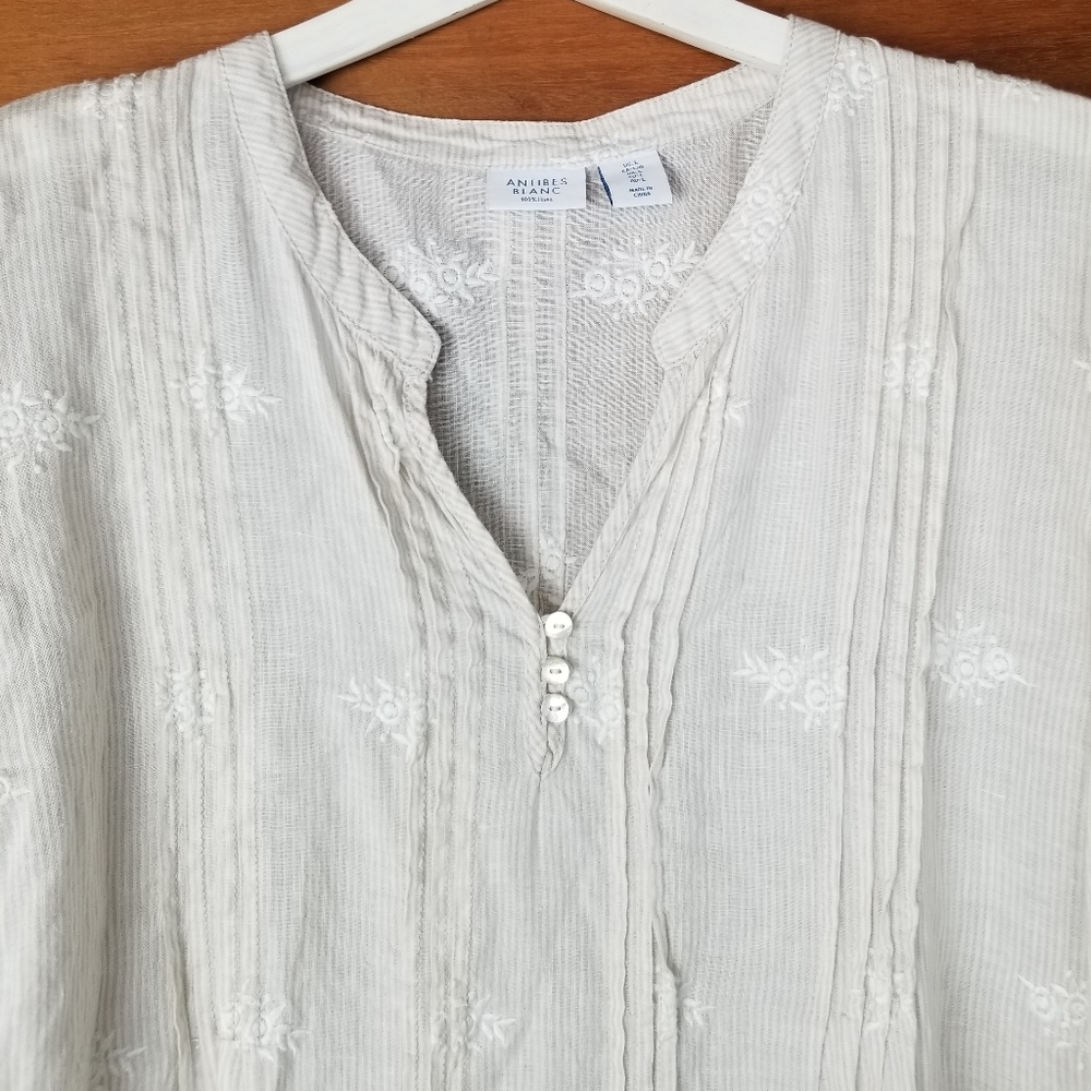 Antibes Blanck linen tunic size L - Picture 3 of 7